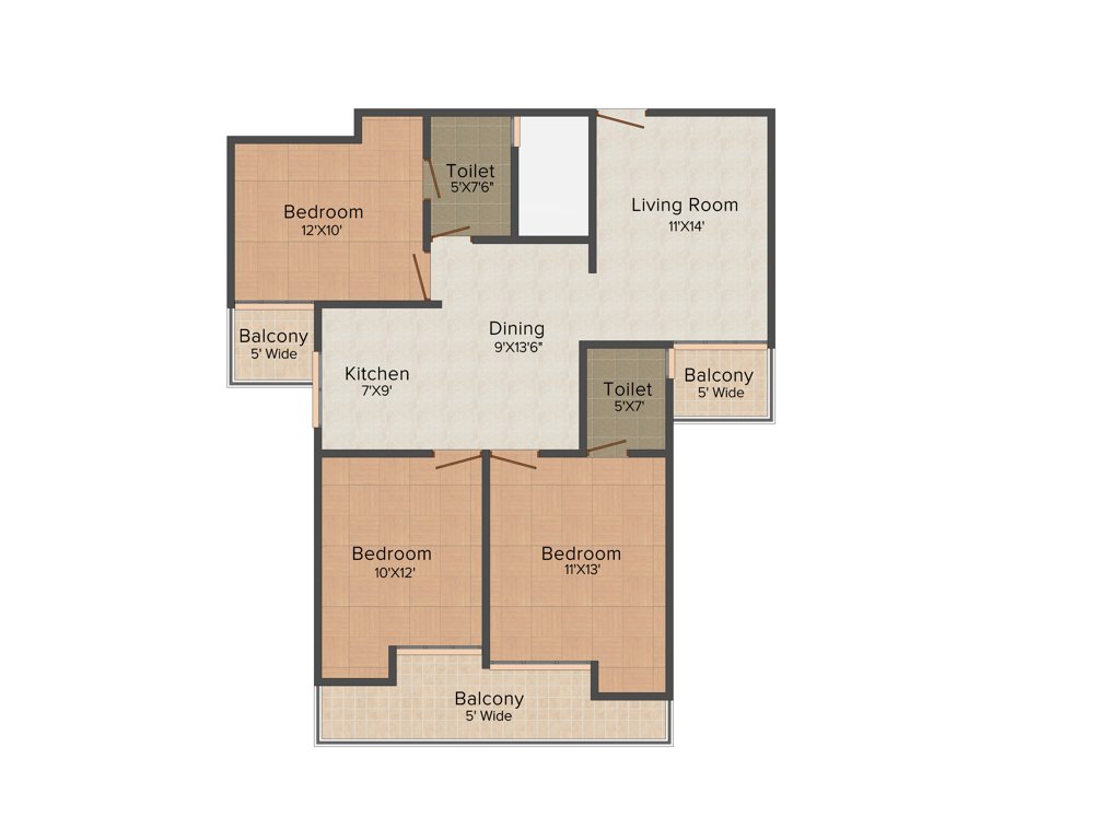 Sarvottam Shree (3BHK+2T (1,600 sq ft) 1600 sq ft)