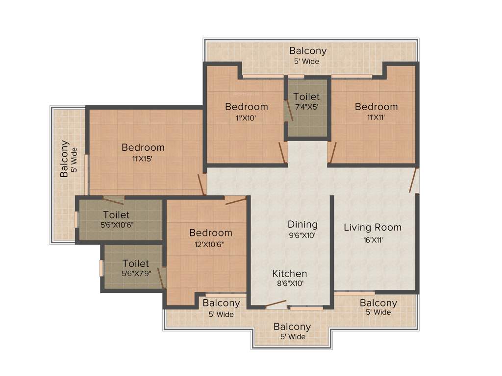 Sarvottam Shree (4BHK+3T (2,195 sq ft) 2195 sq ft)