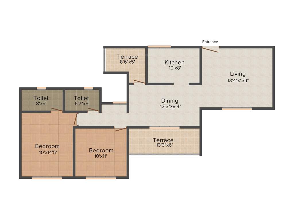 Kumar Surabhi (2BHK+2T (1,116 sq ft) 1116 sq ft)