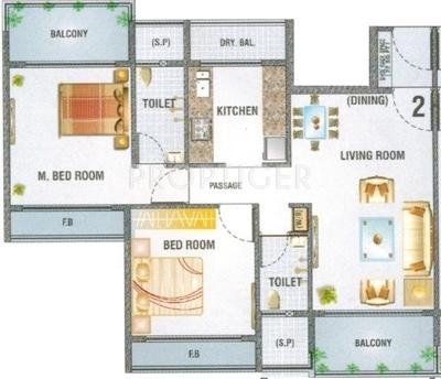 Aristo Usha Heights (2BHK+2T (1,160 sq ft) 1160 sq ft)