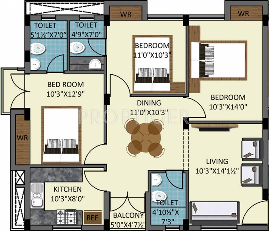 Dev LIC Nagar (3BHK+3T (1,288 sq ft) 1288 sq ft) Dev LIC Nagar (3BHK+3T (1,288 sq ft) 1288 sq ft)