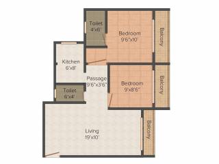 Khushi Aangan (2BHK+2T (865 sq ft) 865 sq ft) Khushi Aangan (2BHK+2T (865 sq ft) 865 sq ft)