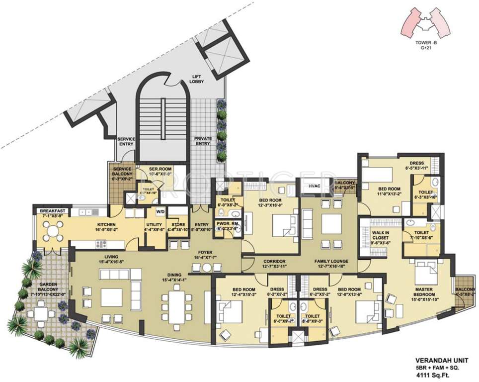 Pioneer Presidia (5BHK+6T (4,111 sq ft) Servant Room 4111 sq ft)