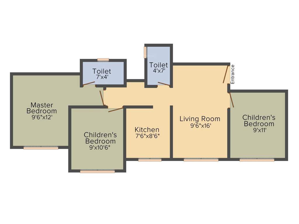 Tharwani Ariana (3BHK+3T (1,120 sq ft) 1120 sq ft)