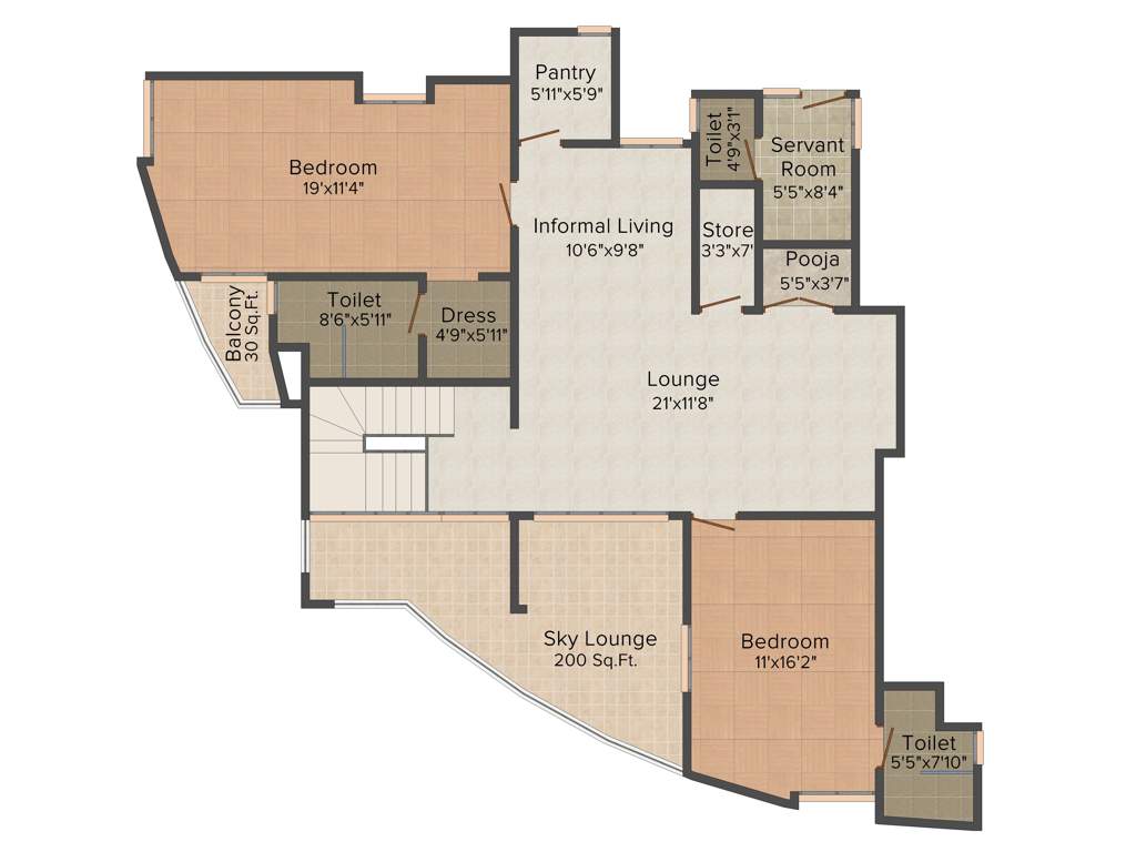 Vaswani Reserve (4BHK+5T (3,755 sq ft) + Servant Room 3755 sq ft)