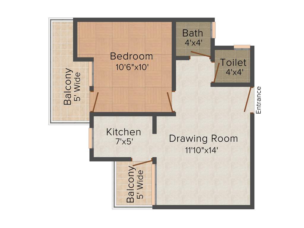 Supertech Grand Circuit (1BHK+1T (625 sq ft) 625 sq ft)