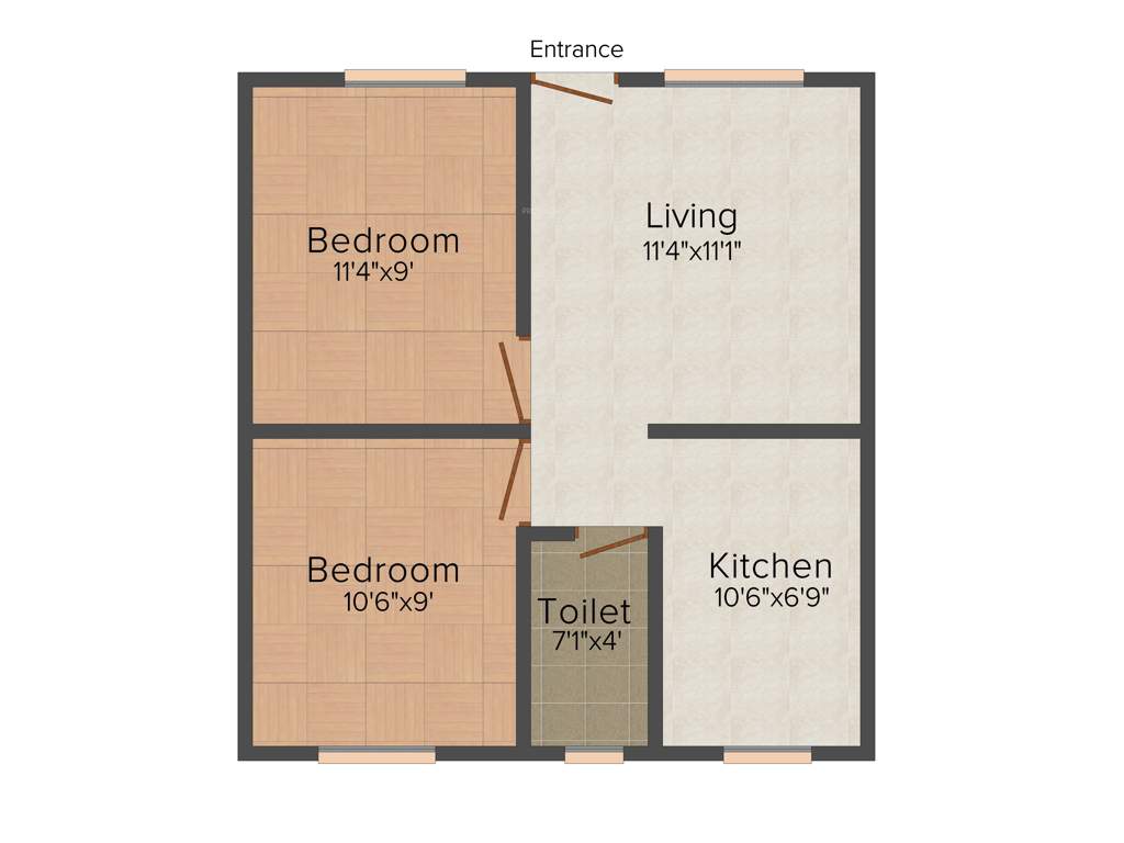 Oyester Crest Castle (2BHK+1T (625 sq ft) 625 sq ft)