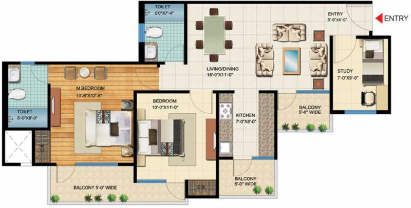 VVIP Homes (2BHK+2T (1,190 sq ft) + Study Room 1190 sq ft)