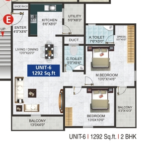 GK Tropical Springs (2BHK+2T (1,292 sq ft) 1292 sq ft)