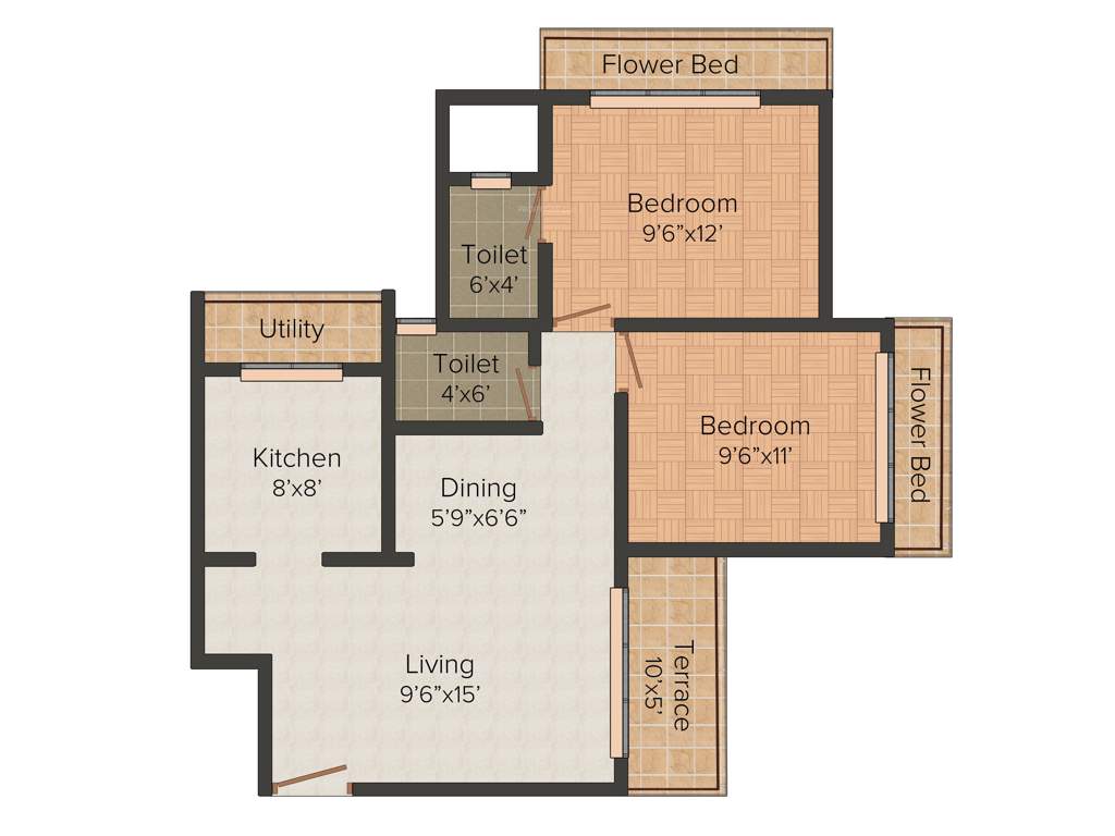 Saraswati Meera Vatika (2BHK+2T (969 sq ft) 969 sq ft)