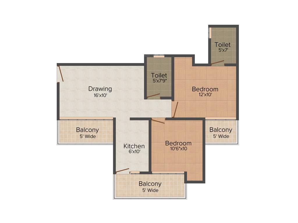 Elegant Splendour (2BHK+2T (1,061 sq ft) 1061 sq ft)