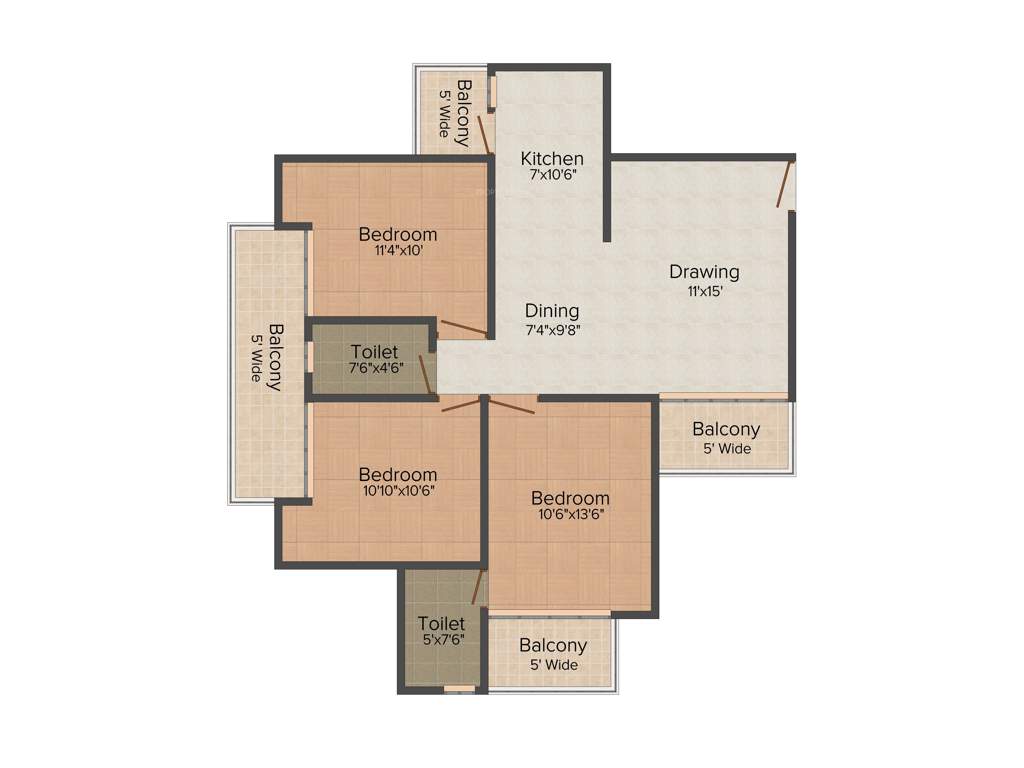 Elegant Splendour (3BHK+3T (1,458 sq ft) 1458 sq ft)