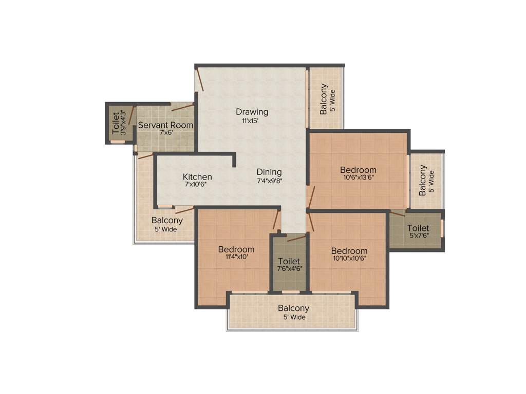 Elegant Splendour (3BHK+3T (1,619 sq ft) 1619 sq ft)