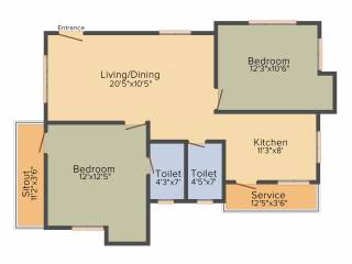 Mettupakkam Orchid (2BHK+2T (1,070 sq ft) 1070 sq ft)