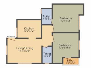 Mettupakkam Orchid (2BHK+2T (953 sq ft) 953 sq ft)