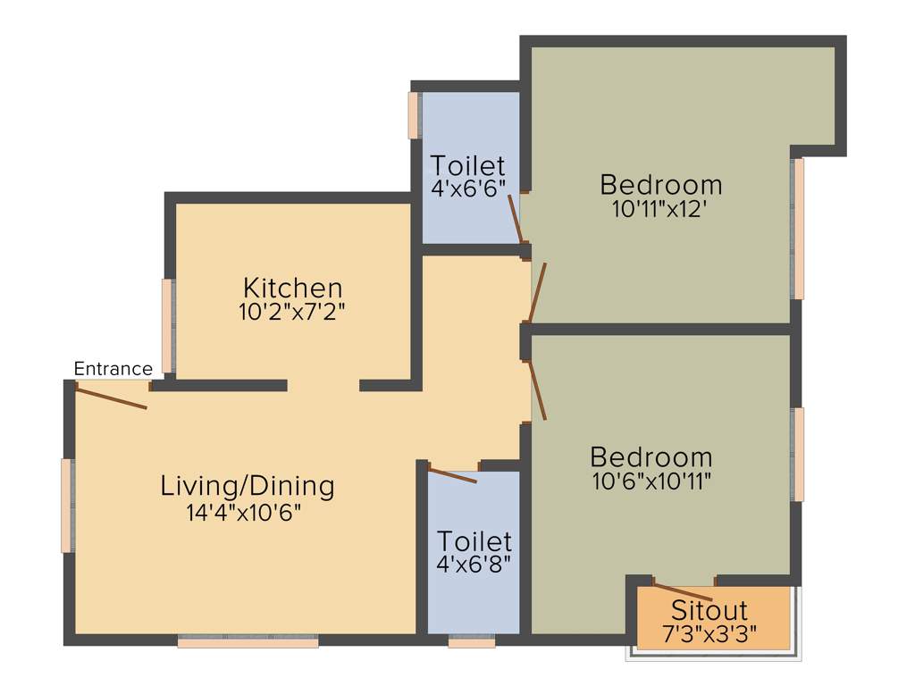 Mettupakkam Orchid (2BHK+2T (953 sq ft) 953 sq ft)