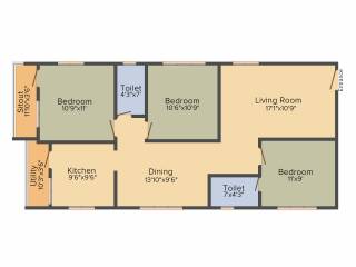 Mettupakkam Orchid (3BHK+2T (1,277 sq ft) 1277 sq ft)