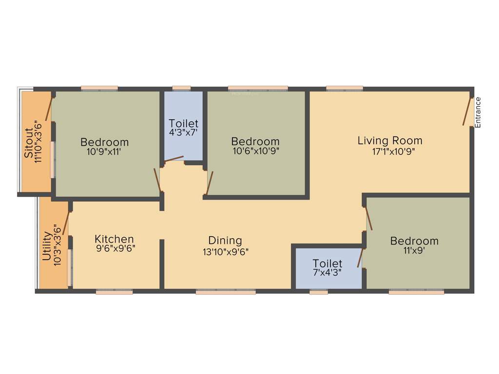Mettupakkam Orchid (3BHK+2T (1,277 sq ft) 1277 sq ft)