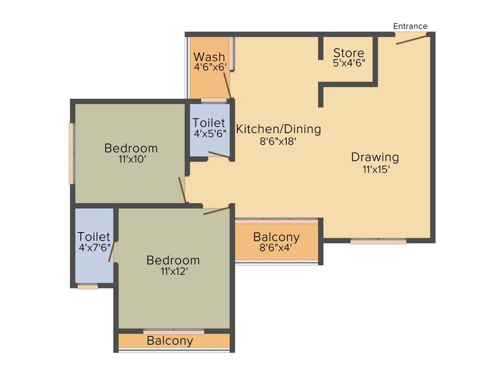 Sahajanand Oasis (2BHK+2T (1,260 sq ft) 1260 sq ft)