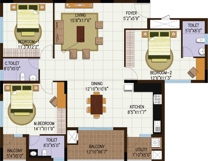 Century Central (3BHK+3T (1,798 sq ft) 1798 sq ft)