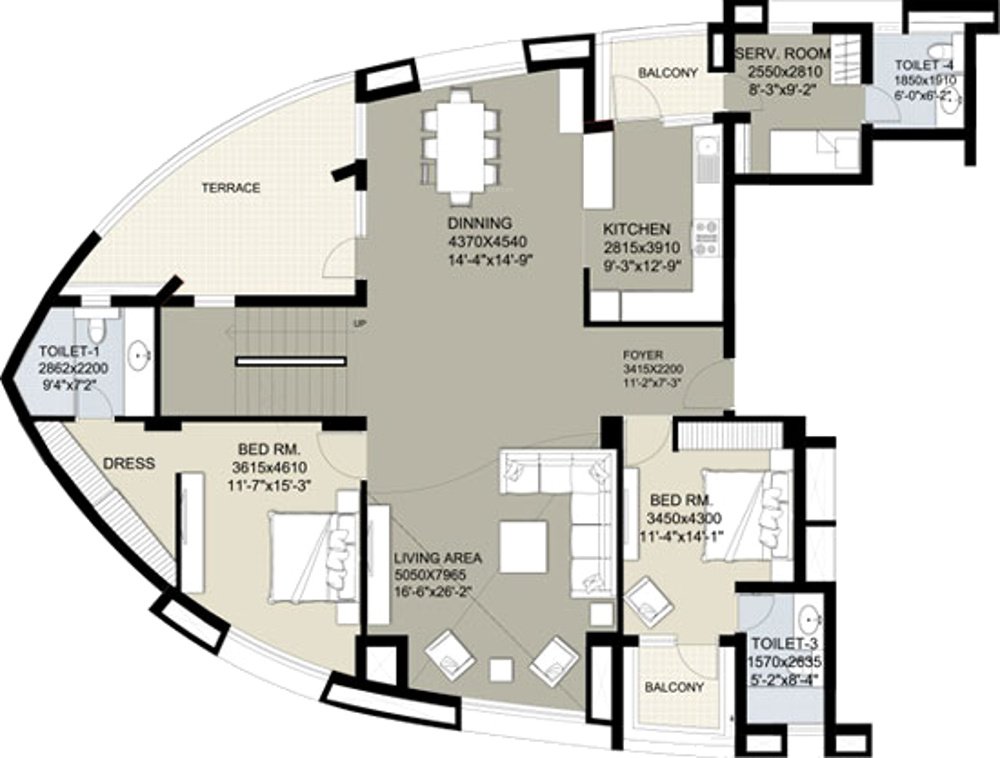 Raheja Vedaanta (5BHK+5T (5,534 sq ft) + Servant Room 5534 sq ft)