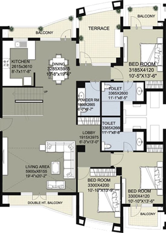 Raheja Vedaanta (5BHK+5T (6,027 sq ft) + Servant Room 6027 sq ft)