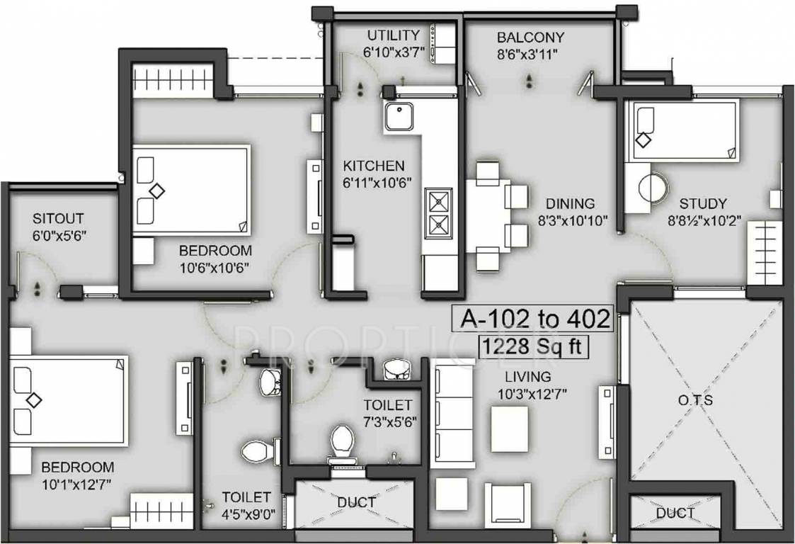 VGN Southern Avenue (2BHK+2T (1,228 sq ft) Study Room 1228 sq ft) VGN Southern Avenue (2BHK+2T (1,228 sq ft) Study Room 1228 sq ft)
