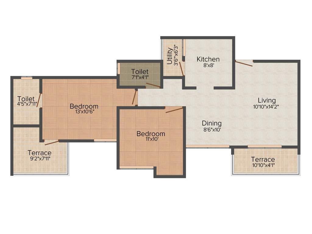 Anshul Casa (2BHK+2T (1,056 sq ft) 1056 sq ft)