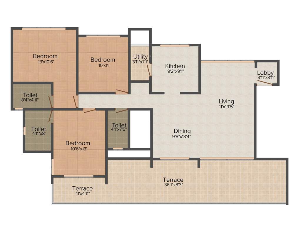 Anshul Casa (3BHK+3T (1,739 sq ft) 1739 sq ft)