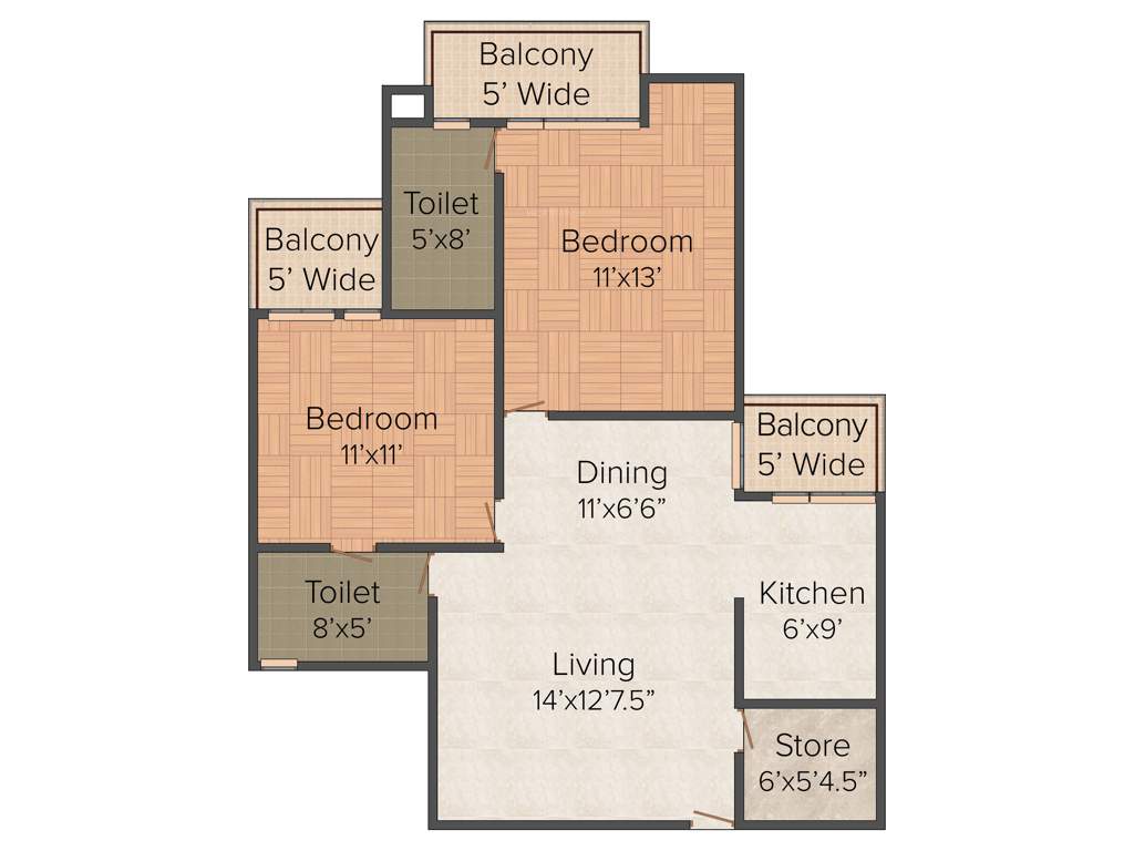 LR Blue Moon Homes (2BHK+2T (1,210 sq ft) 1210 sq ft)