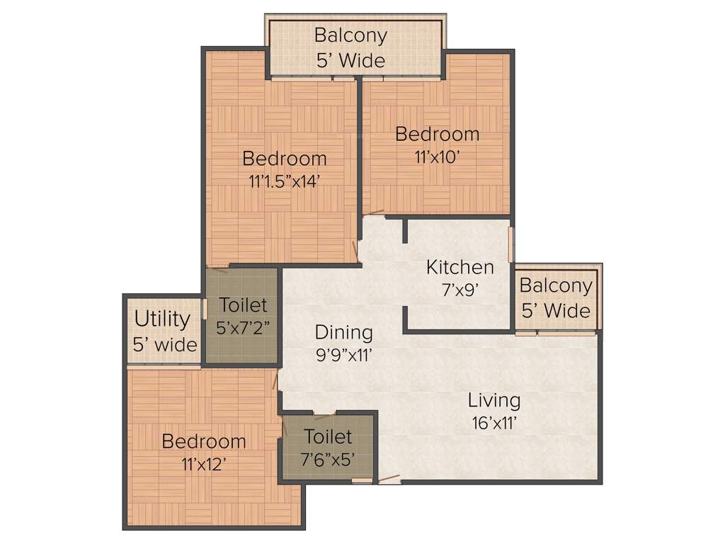 LR Blue Moon Homes (3BHK+2T (1,470 sq ft) 1470 sq ft)