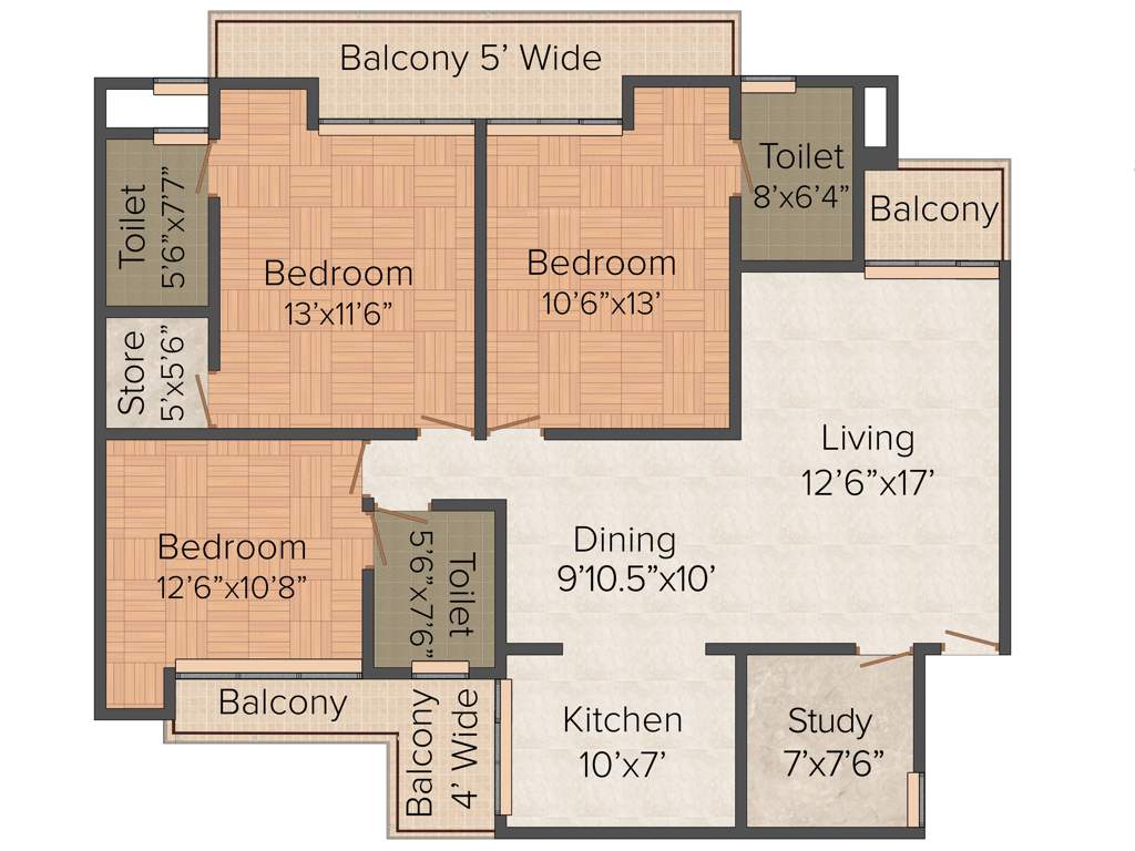 LR Blue Moon Homes (3BHK+3T (1,795 sq ft) 1795 sq ft)