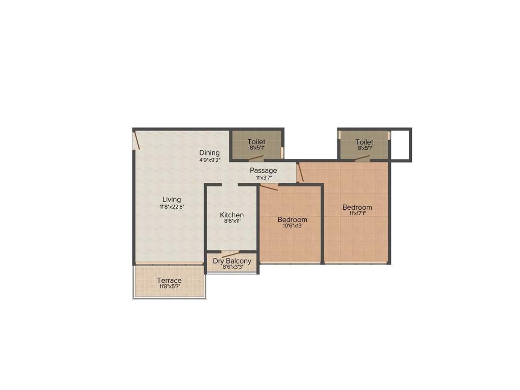 Kohinoor City (2BHK+2T (1,204 sq ft) 1204 sq ft)