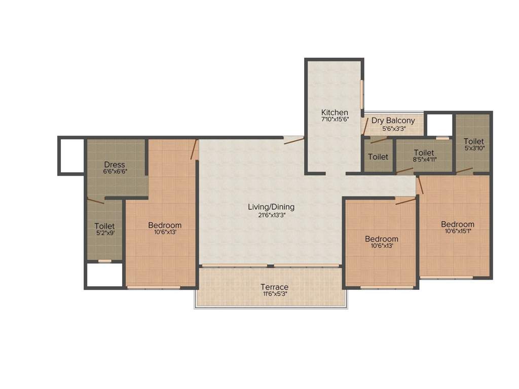 Kohinoor City (3BHK+3T (2,062 sq ft) 2062 sq ft)