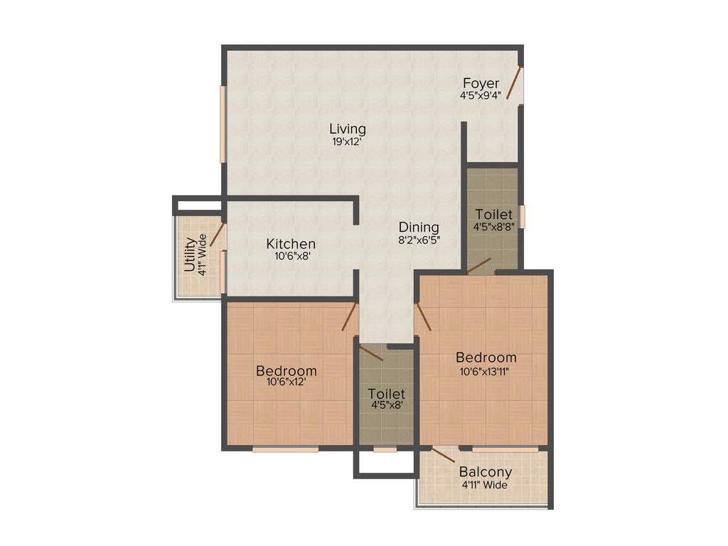 Definer Kingdom (2BHK+2T (1,160 sq ft) 1160 sq ft)