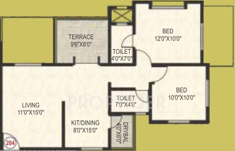 Parmar Vista Luxuria (2BHK+2T (926 sq ft) 926 sq ft)