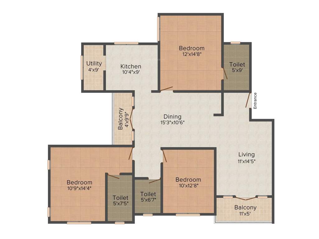 Landmark Ayna (3BHK+3T (1,704 sq ft) 1704 sq ft)