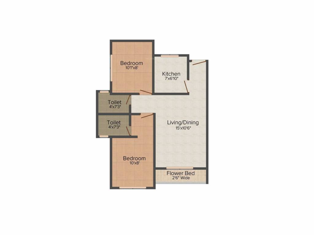 Oswal Prithvi Complex (2BHK+2T (695 sq ft) 695 sq ft)