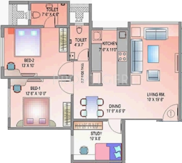 Chandak Harmony (3BHK+2T (1,240 sq ft) 1240 sq ft) Chandak Harmony (3BHK+2T (1,240 sq ft) 1240 sq ft)