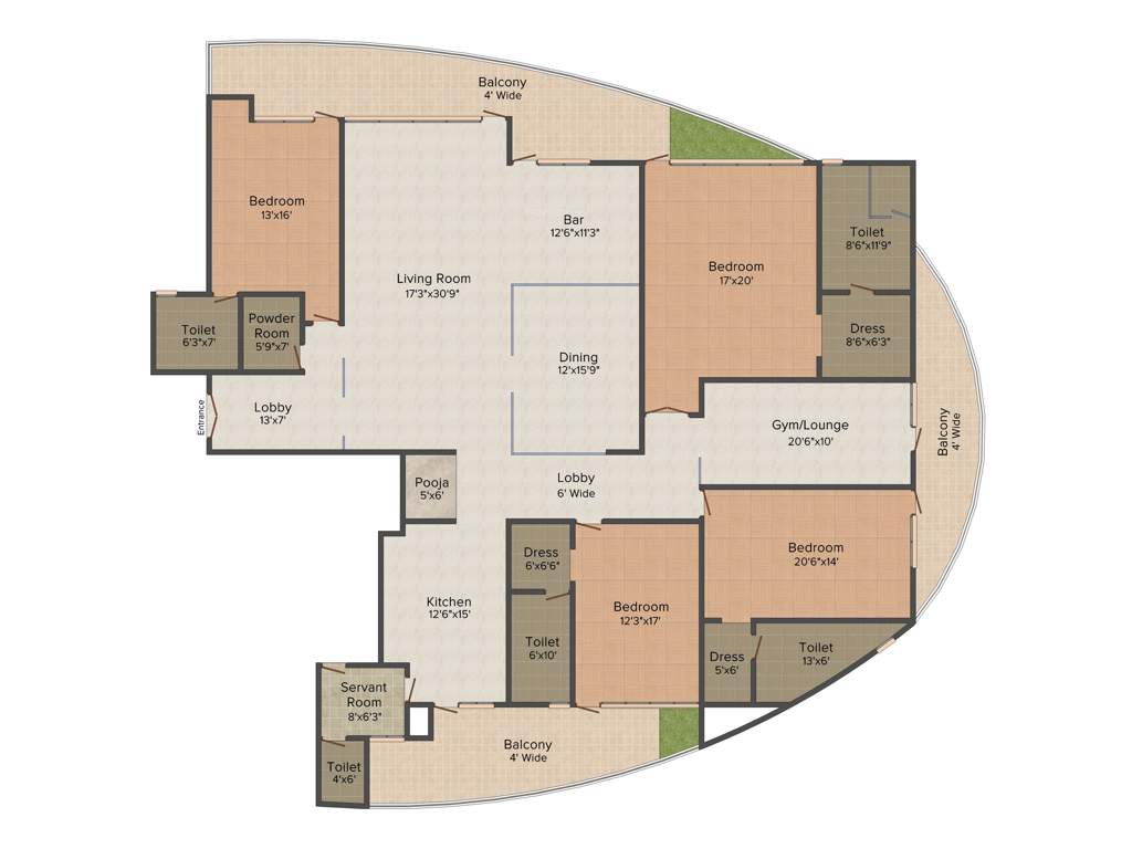 Krrish Monde De Provence (4BHK+4T (5,450 sq ft) + Servant Room 5450 sq ft)