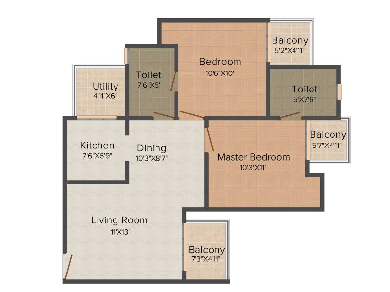 Oasis Grandstand (2BHK+2T (995 sq ft) 995 sq ft) Oasis Grandstand (2BHK+2T (995 sq ft) 995 sq ft)