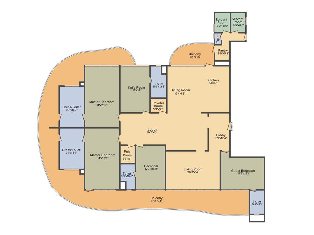 Mahagun Marvella (5BHK+5T (5,825 sq ft) + Servant Room 5825 sq ft)