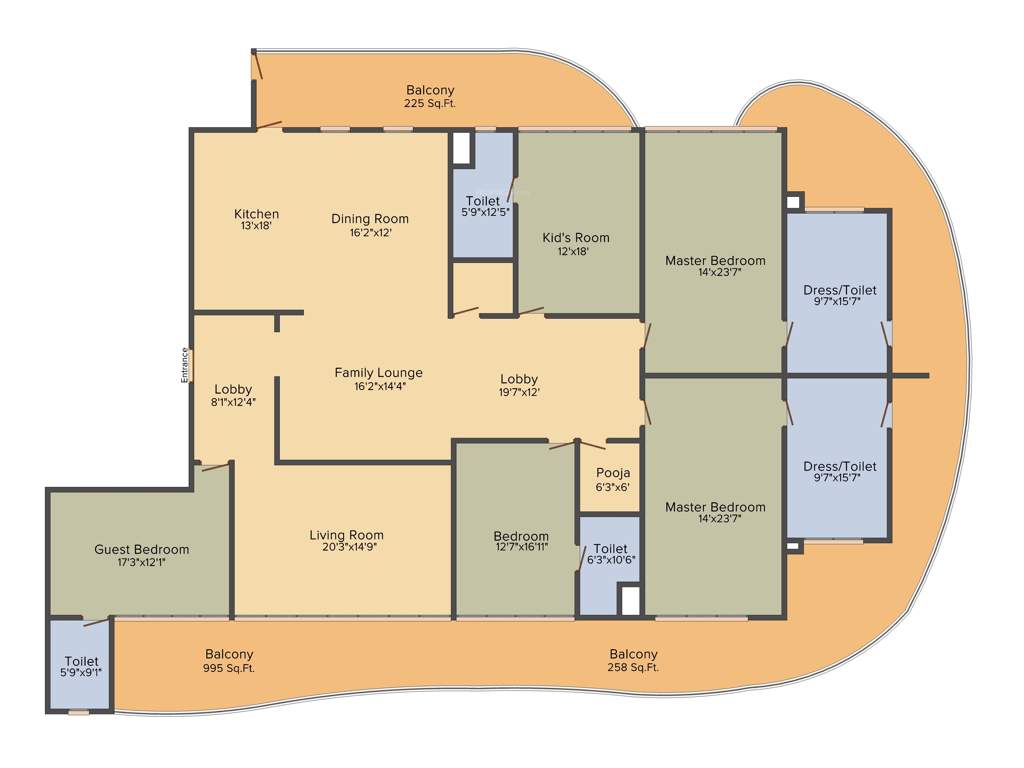 Mahagun Marvella (5BHK+5T (5,860 sq ft) + Servant Room 5860 sq ft)