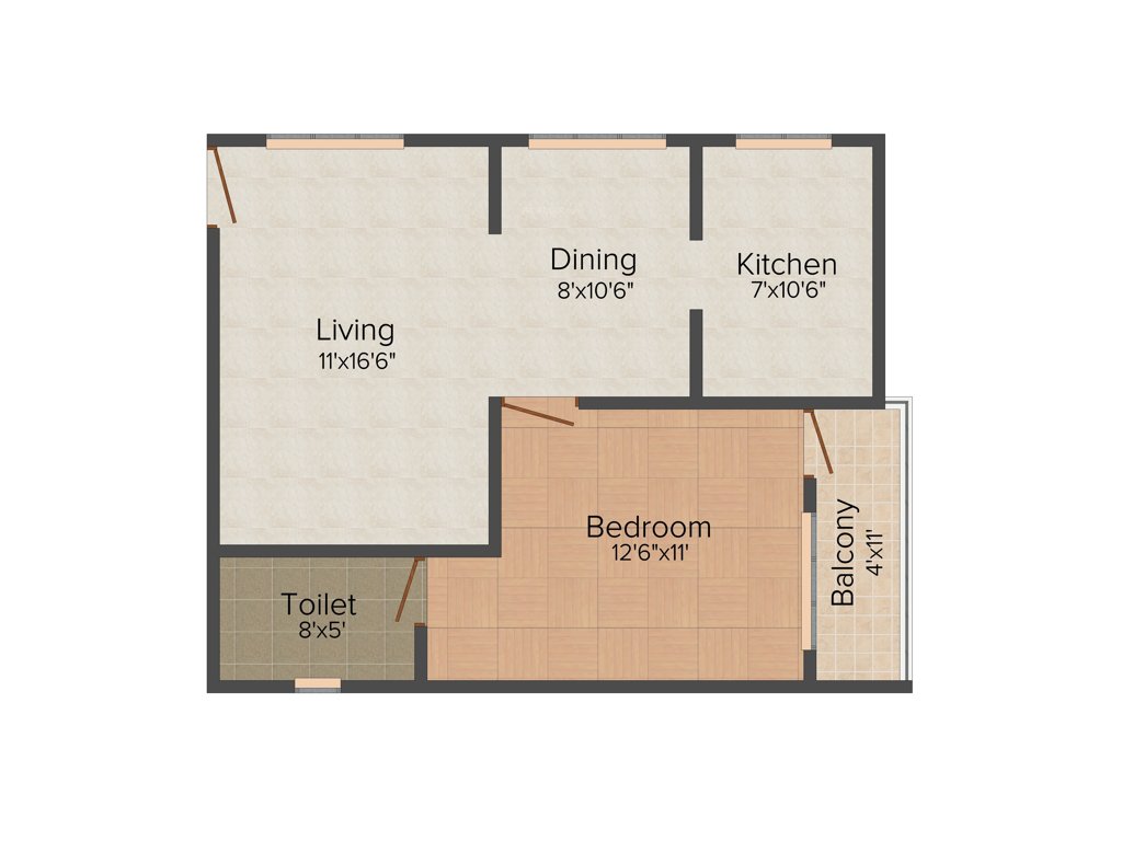 Charitha Green Woods (1BHK+1T (785 sq ft) 785 sq ft)