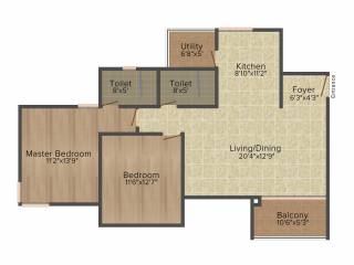 Kumar Princeville (2BHK+2T (1,239 sq ft) 1239 sq ft)