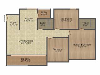 Kumar Princeville (3BHK+2T (1,495 sq ft) 1495 sq ft)