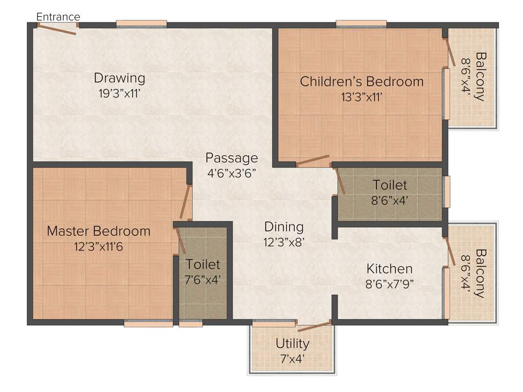 Bindu Amulya (2BHK+2T (1,067 sq ft) 1067 sq ft)
