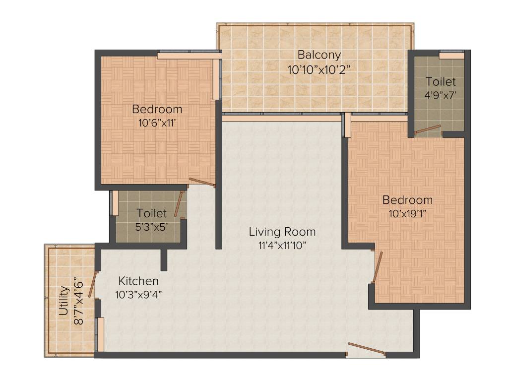 Niranjan Tridha (2BHK+2T (1,210 sq ft) 1210 sq ft)