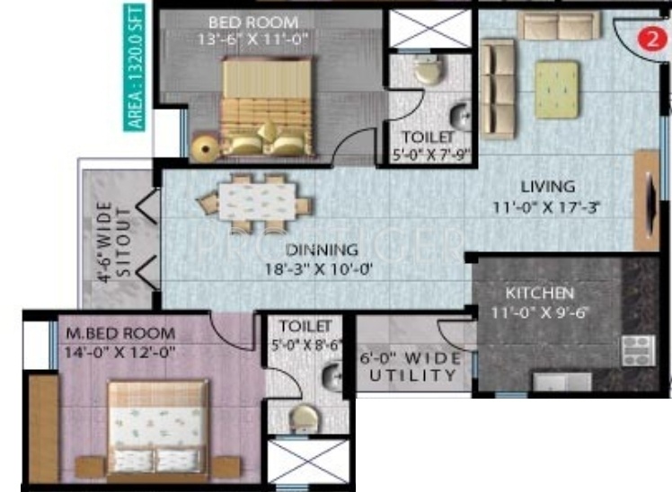 Citadil Splendour (2BHK+2T (1,320 sq ft) 1320 sq ft)