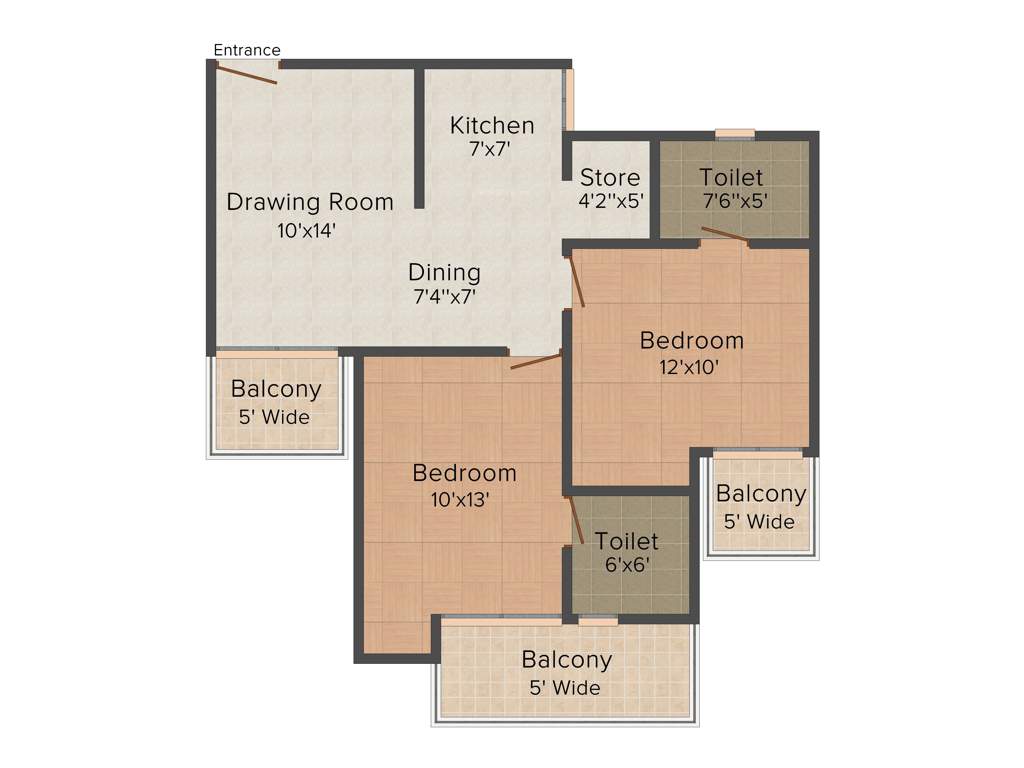 Vardhaman Vardhaman Heights Phase2 (2BHK+2T (1,055 sq ft) 1055 sq ft)